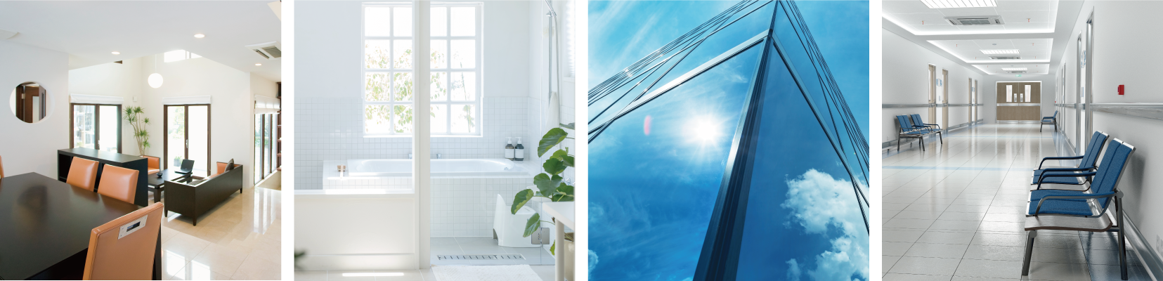 中央ハウスクリーン株式会社の事業内容イメージ PC | ハウスクリーニング | ビル、アパート、マンション、学校、病院施設の建物管理清掃